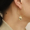 Simple Gold Color Heart Drop Earrings Female Jewelry For Woman Party Wedding Gifts Pendant Hoop  Accessory Korean 2022