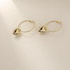 Simple Gold Color Heart Drop Earrings Female Jewelry For Woman Party Wedding Gifts Pendant Hoop  Accessory Korean 2022
