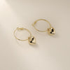 Simple Gold Color Heart Drop Earrings Female Jewelry For Woman Party Wedding Gifts Pendant Hoop  Accessory Korean 2022