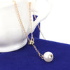 Simple Gold Color Silver Color Chain Adjustable Simulated Pearl Pendant Necklace New Style Jewelry