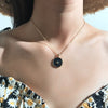 Simple Harajuku Sweet Cute Moon Star Heart Enamel Necklace Korean Round Heart Lightning Delicate Necklace for Women 2021