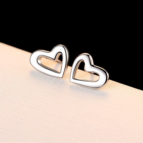 Simple Hert 925 Sterling Silver Stud Earrings for Women Classic Cute Girl's Korean Earring 2020 Delicate Fine Jewelry