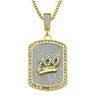 Simple Hip Hop Men's Glitter Necklace Gold Full Rhinestone 100 Points Dog Tag Pendant Jewelry Student Bling Necklaces Jewelry Gi