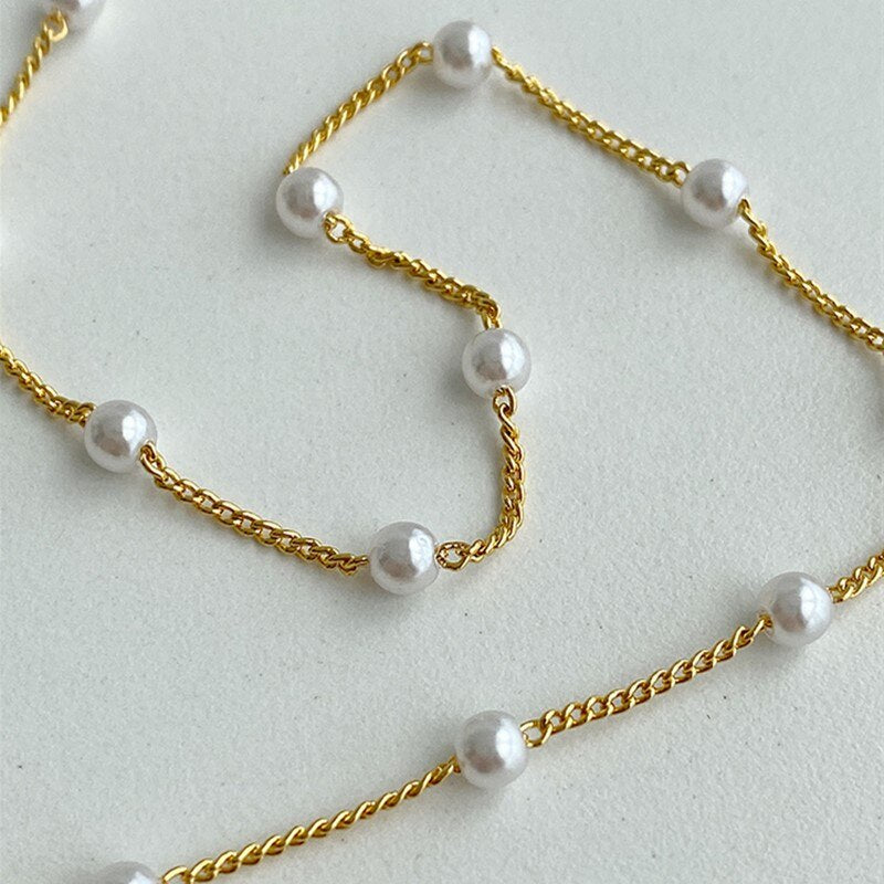 Simple Imitation Pearl Choker Necklace for Girl Women Cute Romantic Short Necklace Gift for Friend  Dropshippin