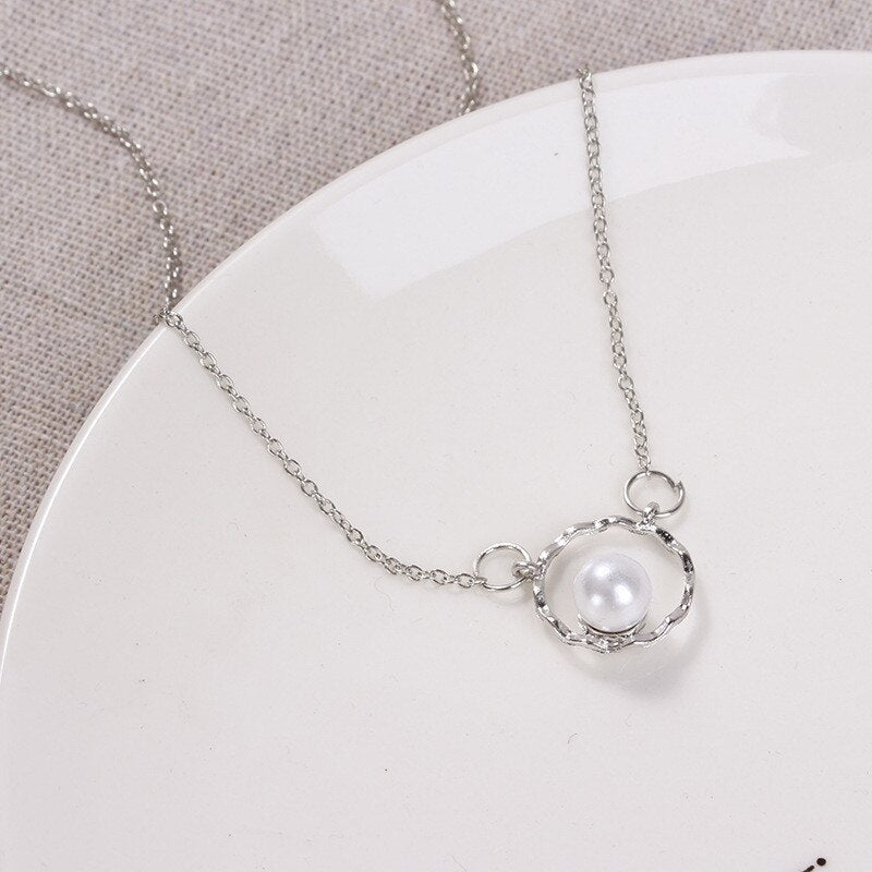 Simple Imitation Pearl Choker Necklace for Girl Women Cute Romantic Short Necklace Gift for Friend  Dropshippin