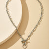 Simple Love Heart Pendant Choker Necklace for Women Clavicle Thick Chain Female Jewelry Gift