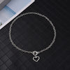Simple Love Heart Pendant Choker Necklace for Women Clavicle Thick Chain Female Jewelry Gift