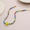 Simple Multicolor Acrylic Beads Necklace Women Girls Short Necklace Yellow Smile Face Choker Collares Necklace Jewelry
