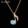 Simple Music Note Vintage Necklaces & Pendants Rose Gold Color Imitation Pink Crystal Party Jewelry For Women Gift DFN110