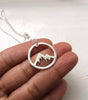 Simple Nature Snowy Mountain Necklace Circle Round Mountain Range Nature Lover Necklaces Geometric hill Sports landscape jewelry