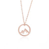 Simple Nature Snowy Mountain Necklace Circle Round Mountain Range Nature Lover Necklaces Geometric hill Sports landscape jewelry