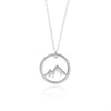 Simple Nature Snowy Mountain Necklace Circle Round Mountain Range Nature Lover Necklaces Geometric hill Sports landscape jewelry