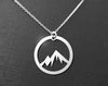 Simple Nature Snowy Mountain Necklace Circle Round Mountain Range Nature Lover Necklaces Geometric hill Sports landscape jewelry