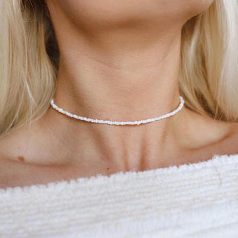 Simple Necklace Women Choker Women Beaded Choker Necklace Summer Beach Jewelry Birthday Chain Jewelry Gift Women Jewelry