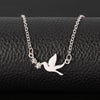 Simple Necklace Peace Dove Pendants Silver Color Women Men Colar Gift Jewelry Choker Necklace for Women