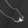 Simple Necklace Peace Dove Pendants Silver Color Women Men Colar Gift Jewelry Choker Necklace for Women