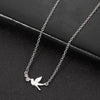 Simple Necklace Peace Dove Pendants Silver Color Women Men Colar Gift Jewelry Choker Necklace for Women