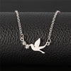 Simple Necklace Peace Dove Pendants Silver Color Women Men Colar Gift Jewelry Choker Necklace for Women