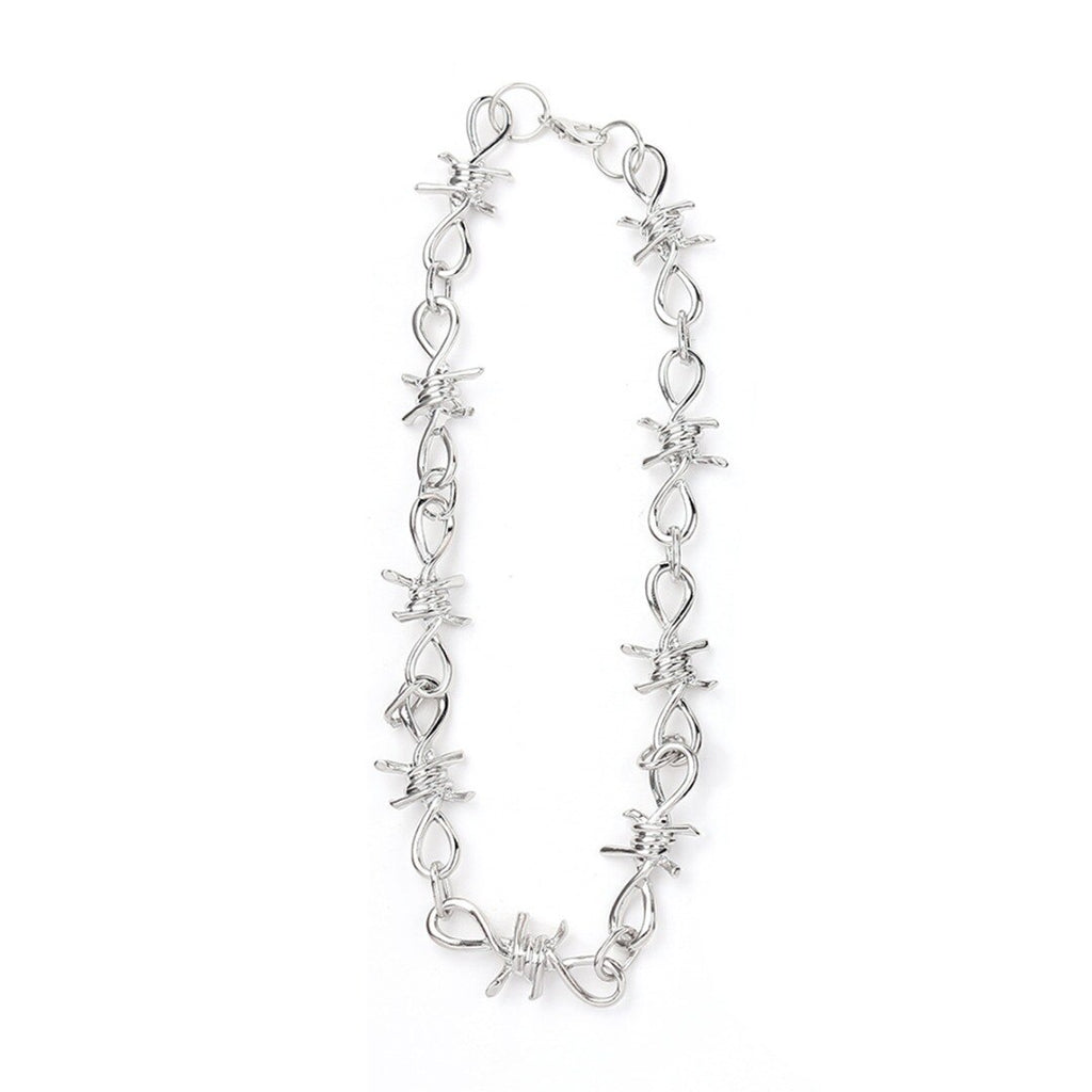 Simple Punk Barbed Thorns Choker Necklace For Women Vintage Rock Black Choker Irregular Geometric  Clavicular Chain Men