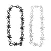 Simple Punk Barbed Thorns Choker Necklace For Women Vintage Rock Black Choker Irregular Geometric  Clavicular Chain Men