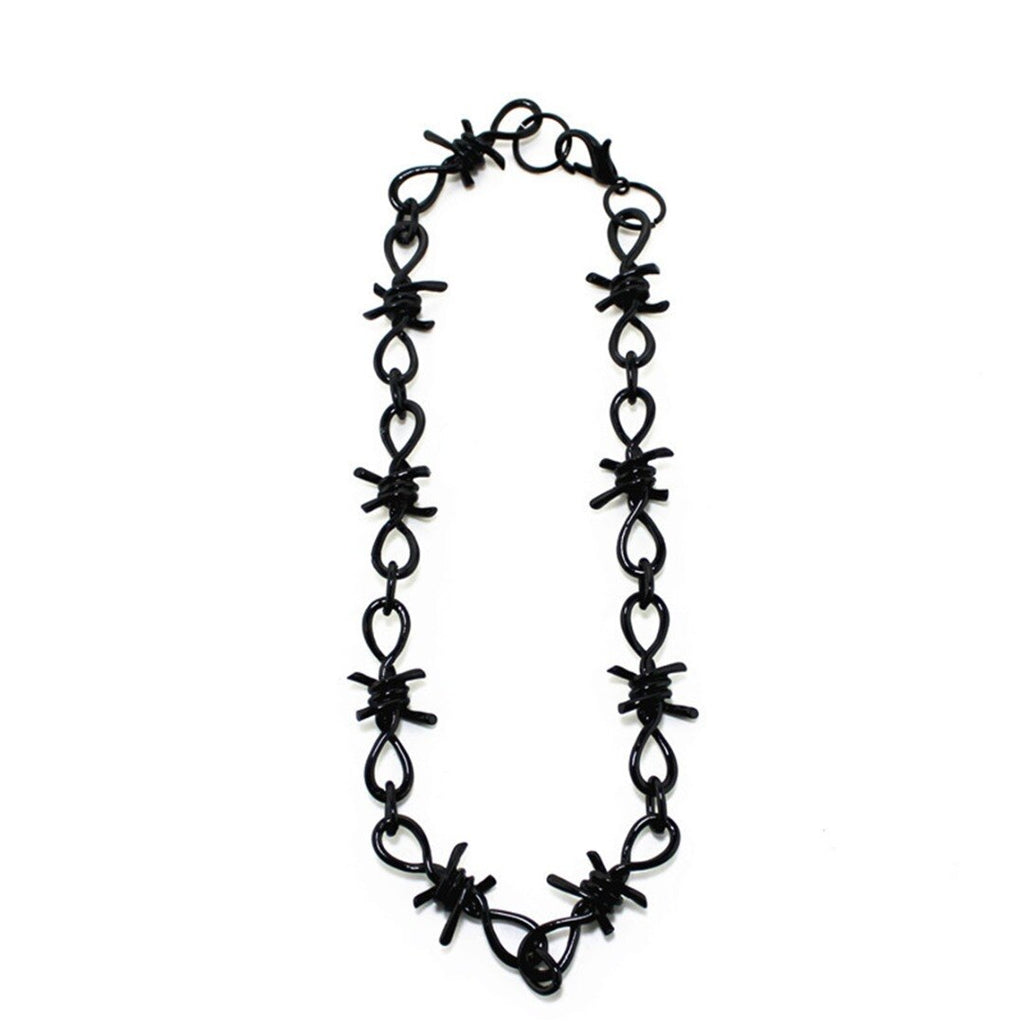 Simple Punk Barbed Thorns Choker Necklace For Women Vintage Rock Black Choker Irregular Geometric  Clavicular Chain Men