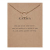 Simple Round Circle Pendant Necklace for Women Korea Necklaces with Karma Card Gold Silver Color Plated Jewelry Gifts