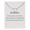 Simple Round Circle Pendant Necklace for Women Korea Necklaces with Karma Card Gold Silver Color Plated Jewelry Gifts