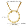 Simple Round Circle Pendant Necklace for Women Korea Necklaces with Karma Card Gold Silver Color Plated Jewelry Gifts
