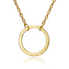 Simple Round Circle Pendant Necklace for Women Korea Necklaces with Karma Card Gold Silver Color Plated Jewelry Gifts