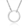 Simple Round Circle Pendant Necklace for Women Korea Necklaces with Karma Card Gold Silver Color Plated Jewelry Gifts
