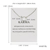 Simple Round Circle Pendant Necklace for Women Korea Necklaces with Karma Card Gold Silver Color Plated Jewelry Gifts