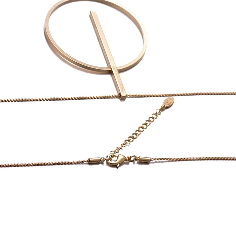 Simple Round Pendant Necklace Gold Silvery Long Sweater Chain Trendy Necklaces For Woman Vintage Jewelry Accessories