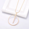 Simple Round Pendant Necklace Gold Silvery Long Sweater Chain Trendy Necklaces For Woman Vintage Jewelry Accessories
