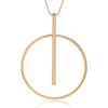 Simple Round Pendant Necklace Gold Silvery Long Sweater Chain Trendy Necklaces For Woman Vintage Jewelry Accessories
