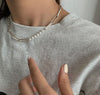 Simple Short Imitation Pearls Clavicle Chain Silver Color Necklace for Women Hip Hop 2021  Jewelry Girls Gift  Style