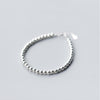 Simple Silver Bead Bracelet 100% Guaranteed Real 925 Sterling Silver Bracelet
