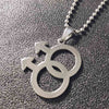 Simple Silver Color Man Logo Gay Pride Pendant Necklaces Lesbian LGBT Pride Beaded Chain Necklace Love Male Jewelry