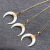 Simple Silver Gold Color Resin Horn/Crescent/Moon Choker Necklace for Women Statement Boho Necklace Jewelry colar kolye collier