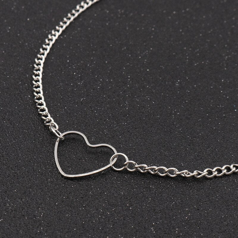 Simple Small Heart-shaped Necklace Crystal Pendant Clavicle Chain For Women Gold Silver Color Jewelry Love Gift