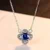 Simple Snowflake Genuine Blue Topaz Solid 925 Sterling Silver Pendant Fine Jewelry Does Include Chain For Women On Sale Necklace