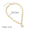 Simple Square Gold Lock Necklace Pendant Necklace Punk Sweater Long Chain Neck Hip Hop Lock Women  Goth  Jewelry 2021
