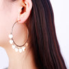 Simple Stainless Steel Love Heart Hoop Earrings Gold Silver Color Big Circle Tassel Charm Earring For Women Girls Jewelry Mujer