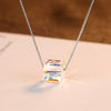 Simple Style 925 Sterling Silver Geometric Pendant Necklaces for Women Cute Square Crystal Box Chain Necklace LAN CAI Jewelry