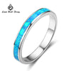 Simple Style Blue Fire Opal Finger Rings For Women Solid 925 Sterling Silver Ring Fine Jewelry Hot Sale Wholesale(Lam Hub Fong)