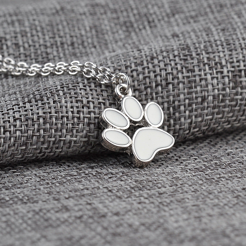 Simple Style Dog Cat Shap Pendant Print Collar Necklace Animal Pet Lover Jewelry