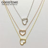 Simple Style Heart Necklace Silver 925 Women Jewelry Real Solid Sterling Silver Jewelry 3 Colors Link Chain & Pendants