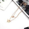 Simple Style Hollow Cute Animal Butterfly Clavicle Chain Jewelry for Women Long Pendants Necklaces 2 Color Charms Bijoux