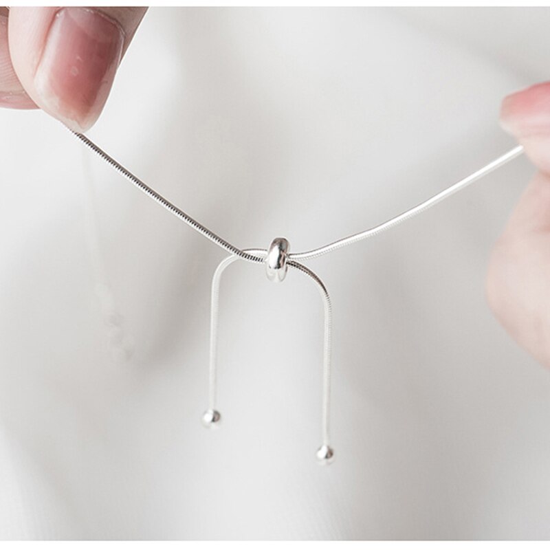 Simple Style Silver Color Adjustable Ball Necklace Bead Pendant Ladies Short Chain Necklaces For Gilr Jewelry