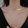 Simple Style Silver Color Circle Geometry Chain Necklace Designer Shiny Zircon Round Necklace For Girl Women Jewelry