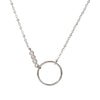 Simple Style Silver Color Circle Geometry Chain Necklace Designer Shiny Zircon Round Necklace For Girl Women Jewelry